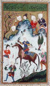 Ms B-284 fol.50b La caza de los reyes, del Diván de Huseyn Bayqara, c.1540 de Islamic School