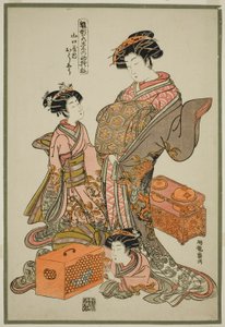 Oshu de Yamaguchiya, de la serie "Modelos para la moda: Nuevos diseños tan frescos como hojas jóvenes" de Isoda Koryusai