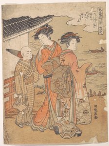 Barcas que regresan a Komagata de Isoda Koryusai
