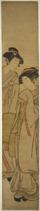 Joven pareja vestida como monjes mendicantes de Isoda Koryusai