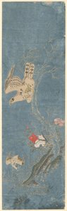 Halcón cazando un pato de Isoda Kôryûsai (attributed to)