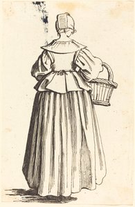 Campesina con cesta, vista desde atrás de Israel Henriet after Jacques Callot