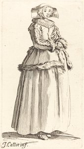 Joven con las manos cruzadas, mirando a la derecha de Israel Henriet after Jacques Callot