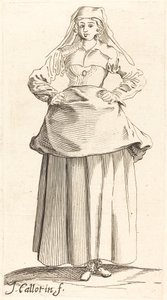 Joven con las manos en las caderas, vista frontal de Israel Henriet after Jacques Callot