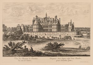 Vista del Palacio de Chambord desde la entrada de Israël Silvestre