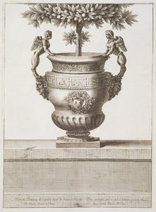 Urnas de Bronce usadas para árboles cítricos, ilustración de 