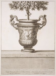Urnas de Bronce usadas para árboles cítricos, ilustración de 