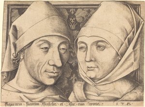Doble retrato de Israhel van Meckenem y su esposa Ida, c. 1490 de Israhel van Meckenem