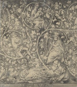 Grabado ornamental con el Árbol de Jesé de Israhel van Meckenem