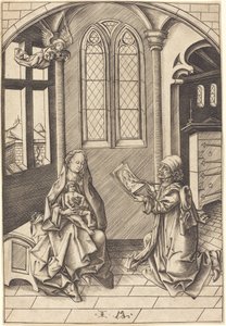 San Lucas Dibujando un Retrato de la Virgen de Israhel van Meckenem