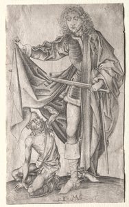 San Martín Dividiendo su Capa para un Mendigo de Israhel van Meckenem