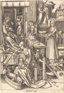 El nacimiento de la Virgen de Israhel van Meckenem