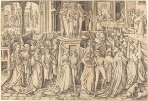 El baile en la corte de Herodes de Israhel van Meckenem