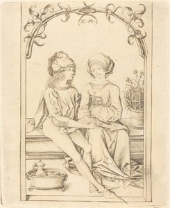 Los amantes, c. 1490 de Israhel van Meckenem