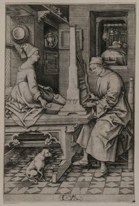El Organista y su Esposa de Israhel van Meckenem