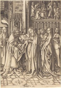 La presentación en el templo, c. 1490-1500 de Israhel van Meckenem