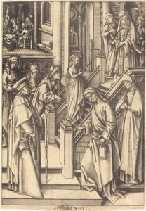 La presentación de la Virgen, c. 1490-1500 de Israhel van Meckenem