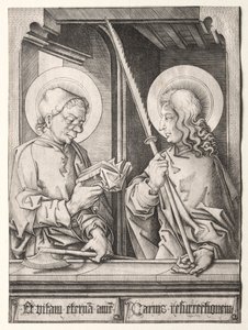 Los Doce Apóstoles en Ventanas Góticas: San Matías y San Judas Tadeo de Israhel van Meckenem