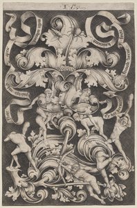 Ornamento Vertical con Ocho Hombres Desnudos