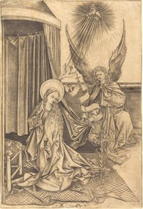 La Anunciación de Israhel van Meckenem after Martin Schongauer