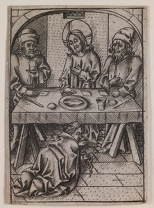 María Magdalena lavando los pies de Cristo de Israhel van Meckenem the younger