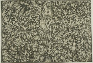 Panel ornamental con dos amantes de Israhel van Meckenem the younger