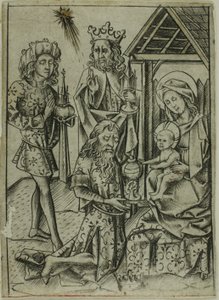 Adoración de los Reyes Magos de Israhel van Meckenem the younger