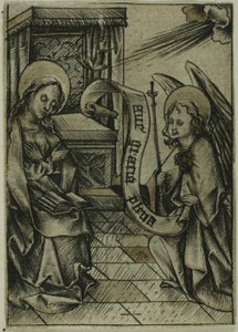 La Anunciación de Israhel van Meckenem the younger