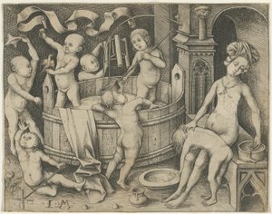 El baño de los niños de Israhel van Meckenem the younger