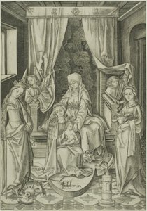 La Virgen con Santa Ana, Santa Catalina y Santa Bárbara de Israhel van Meckenem the younger