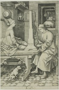 El organista y su mujer de Israhel van Meckenem the younger