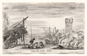 Views of Sea Ports: View of the Italian Coast de Israël Henriet