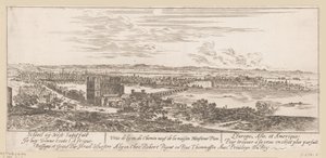 Vista de Lyon desde la casa del Sr. Pion Veue de Lyon du Chemin neuf de la maison Monsieur Pion (título sobre el objeto)