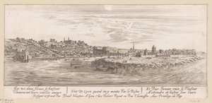 Vista desde el Rin en Lyon Veue de Lyon quand on y monte par le Rosne (título sobre objeto)