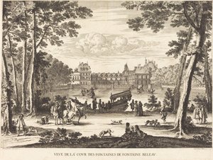 Vista del Patio de las Fuentes de Fontainebleau de Israël Silvestre