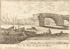 Vista del Puente de Piedra de Rouen de Israël Silvestre