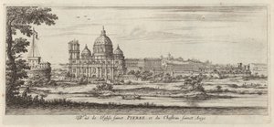 Vista de la Iglesia de San Pedro y del Castillo de San Ángel de Israël Silvestre