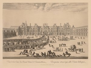 Vista del Patio del Caballo Blanco de Fontainebleau de Israël Silvestre
