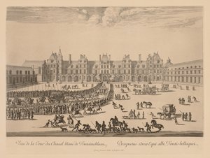 Vista del Patio del Caballo Blanco de Fontainebleau, 1667 de Israël Silvestre