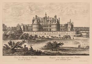 Vista del Castillo de Chambord, desde la entrada de Israël Silvestre