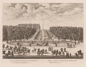 Vista del Castillo de Versalles, del lado del callejón y la fuente del Dragón, 1676
