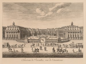 Vista del Castillo de Versalles, vista del patio delantero, 1682