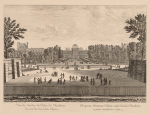 Vista del palacio y los jardines de las Tullerías, del lado del cours la Reine, 1673