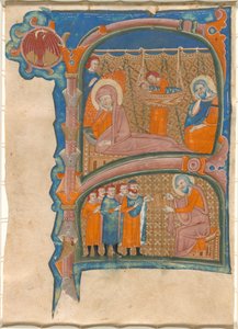 Nacimiento y nombramiento de Juan el Bautista de Italian 13th Century