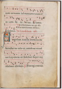 Hoja 3 de un Fragmento de Antifonario de Italian 13th Century