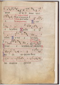 Hoja 5 de un fragmento antifonal de Italian 13th Century