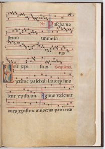 Hoja 6 de un Fragmento de Antifonario de Italian 13th Century