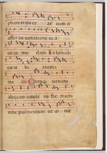 Hoja 8 de un Fragmento de Antifonario de Italian 13th Century