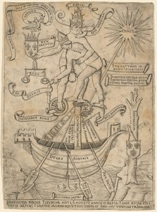 Alegoría del Emperador y el Papa de Italian 15th Century