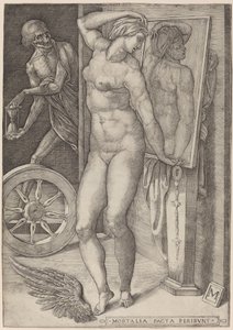 Alegoría de la Vanidad (La Muerte Sorprendiendo a una Mujer) de Italian 16th Century